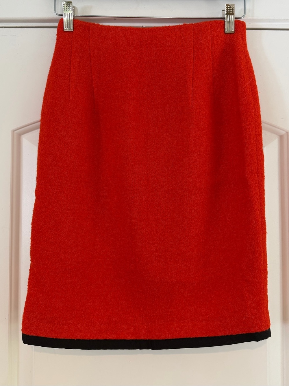 Vintage Classiques Bright Red Orange Wool Skirt - 4